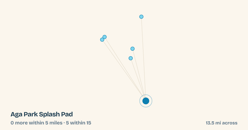 Map of Aga Park Splash Pad and the 5 other splash pads within 15 miles