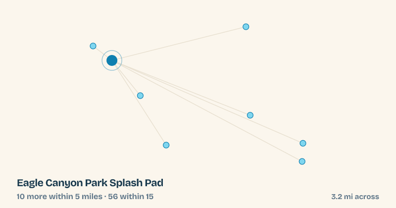 Map of Eagle Canyon Park Splash Pad and the 56 other splash pads within 15 miles