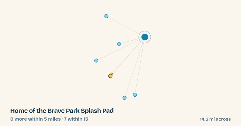 Map of Home of the Brave Park Splash Pad and the 7 other splash pads within 15 miles