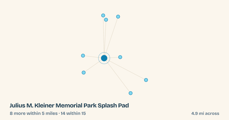 Map of Julius M. Kleiner Memorial Park Splash Pad and the 14 other splash pads within 15 miles