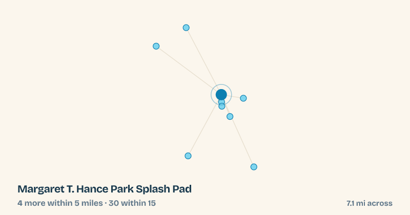 Map of Margaret T. Hance Park Splash Pad and the 30 other splash pads within 15 miles