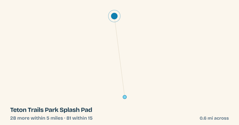 Map of Teton Trails Park Splash Pad and the 81 other splash pads within 15 miles