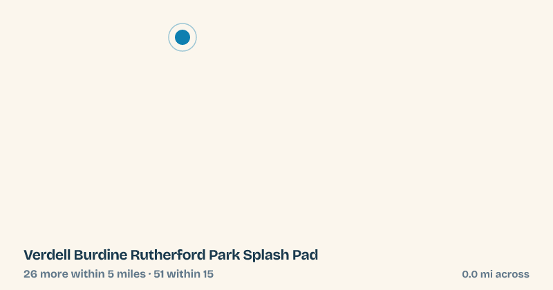 Map of Verdell Burdine Rutherford Park Splash Pad and the 51 other splash pads within 15 miles